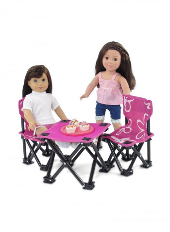 Camping Sports Chairs And Table Doll Playset