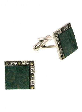 Hematite Studded Square Cuff Links