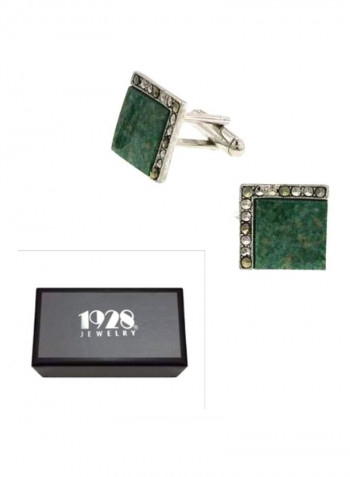 Hematite Studded Square Cuff Links