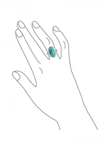 925 Sterling Silver Turquoise Studded Ring
