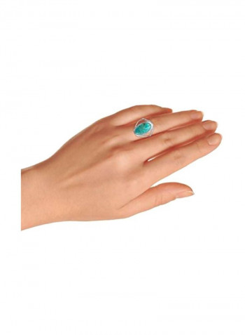 925 Sterling Silver Turquoise Studded Ring