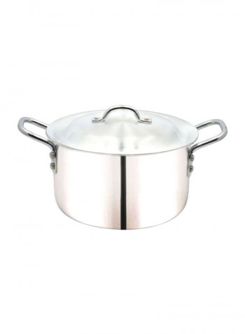 5-Piece Cooking Pot Set Silver 20x12, 23x14, 26x15, 28x15.5, 30x16cm