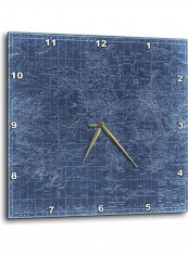 An Antique Map Of The World Wall Clock Blue 10x10inch