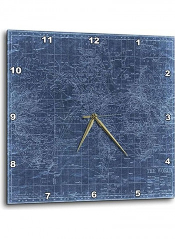 An Antique Map Of The World Wall Clock Blue 10x10inch