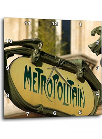 Metro Entrance Sign Wall Clock Multicolour 10x10inch