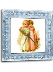Victorian Girls And Their Dolls Printed Analog Wall Clock Multicolour 10x10x0.1inch