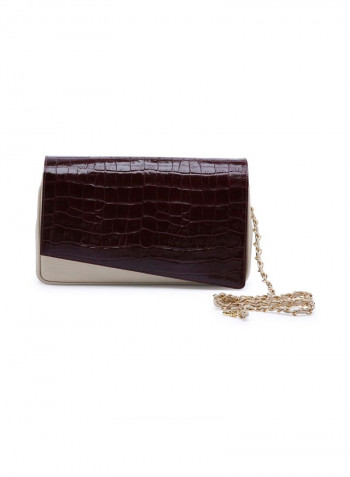 Comico Code Crossbody Bag Beige/Red Wine