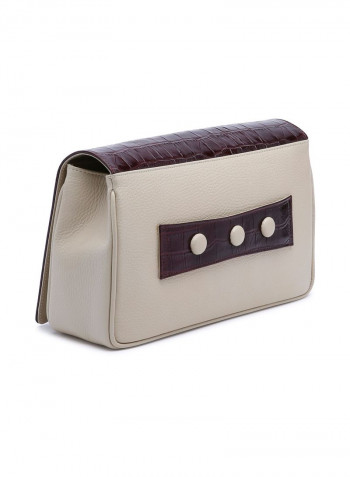 Comico Code Crossbody Bag Beige/Red Wine