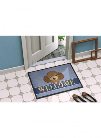 Poodle Welcome Indoor/Outdoor Mat Multicolour 12 x 19inch