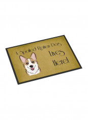 Sable Corgi Spoiled Dog Lives Here Mat Multicolour 24 x 24inch