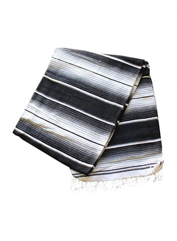 Serape Beach Blanket Black/White/Grey 82x62inch