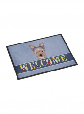 Yorkie Puppy Welcome Indoor/Outdoor Mat Multicolour 11 x 14inch