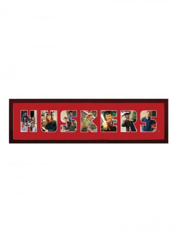 Nebraska Cornhuskers Spirit Collage Frame Brown/Red/Blue 18x8x0.7inch