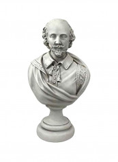 William Shakespeare Bust Statue White 7.5x5.5x12inch