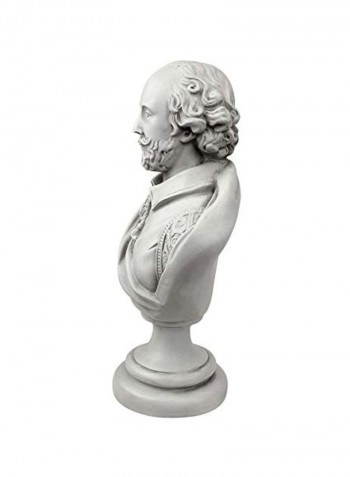 William Shakespeare Bust Statue White 7.5x5.5x12inch