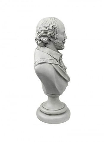 William Shakespeare Bust Statue White 7.5x5.5x12inch