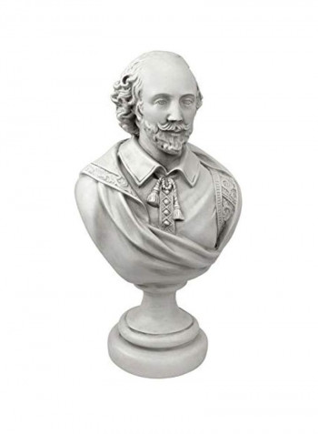 William Shakespeare Bust Statue White 7.5x5.5x12inch