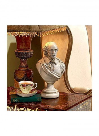William Shakespeare Bust Statue White 7.5x5.5x12inch