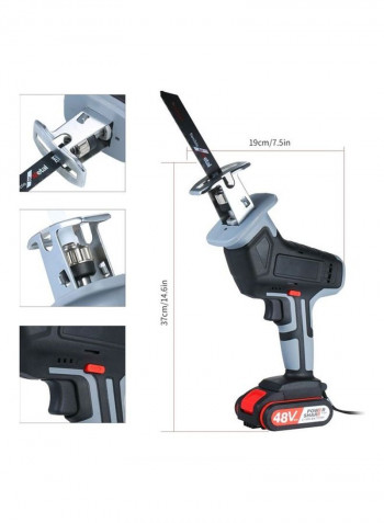 Electric Reciprocating Saw with Fast Charger Multicolour