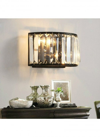Mediterranean Wind Iron Crystal Wall Lamp Yellow 27x17x16centimeter