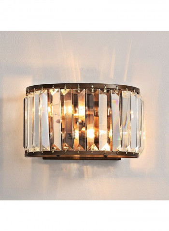 Mediterranean Wind Iron Crystal Wall Lamp Yellow 27x17x16centimeter