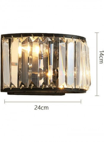 Mediterranean Wind Iron Crystal Wall Lamp Yellow 27x17x16centimeter