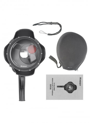 Waterproof Dome Port Lens Diving Camera Case Kit Black/Clear/Red
