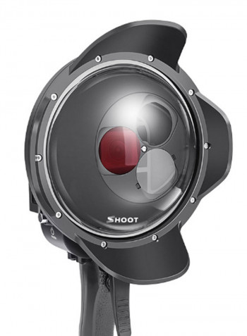 Waterproof Dome Port Lens Diving Camera Case Kit Black/Clear/Red