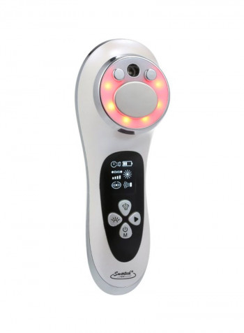 4-In-1 EMS Face Massager Off White/Black/Silver 6x16سنتيمتر