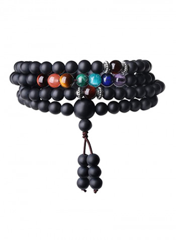 Brass 7 Chakras Rock Stone Crystal Reiki Healing Bead Bracelet