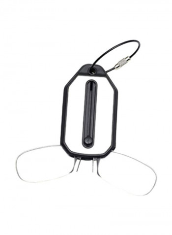 Rectangular Clip Nose Reading Glasses With Keychain