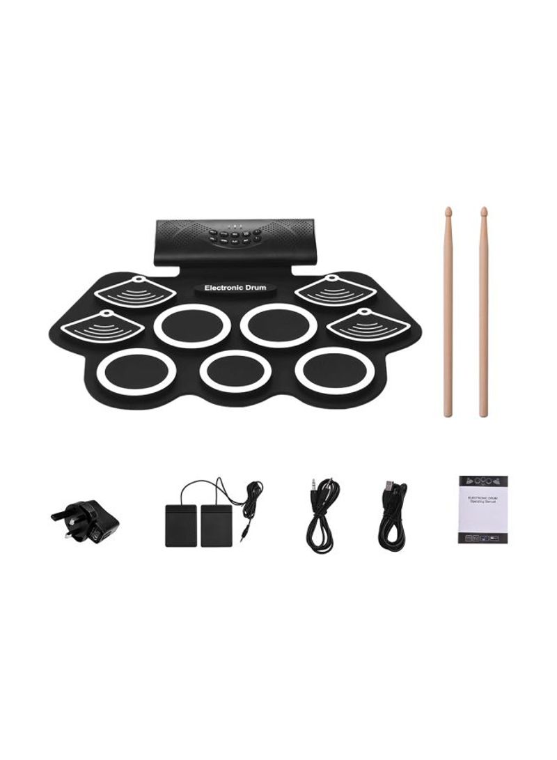 Portable Electronic Drum With Silicone Pad Set
