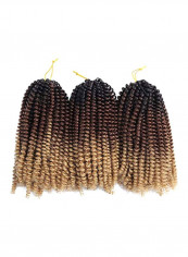 Pack Of 3 Crochet Braids Hair Extension Set Black/Brown/Blonde 8inch