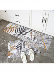 Plant Pattern Rectangle Water Proof Home Mat Multicolour XL