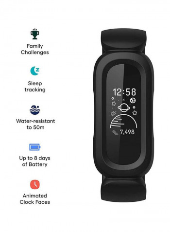 Ace 3 Activity Tracker for Kids 6+ with Animated Clock Faces Up to 8 days battery life & water resistant up to 50 m Black/Sport Red