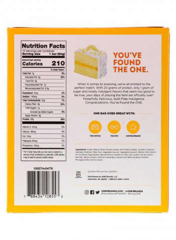 Pack Of 12 Lemon Cake Protein Bar