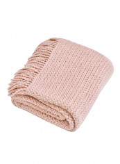Solid Color Knitted Throw Blanket Polyester Pink 130x150centimeter