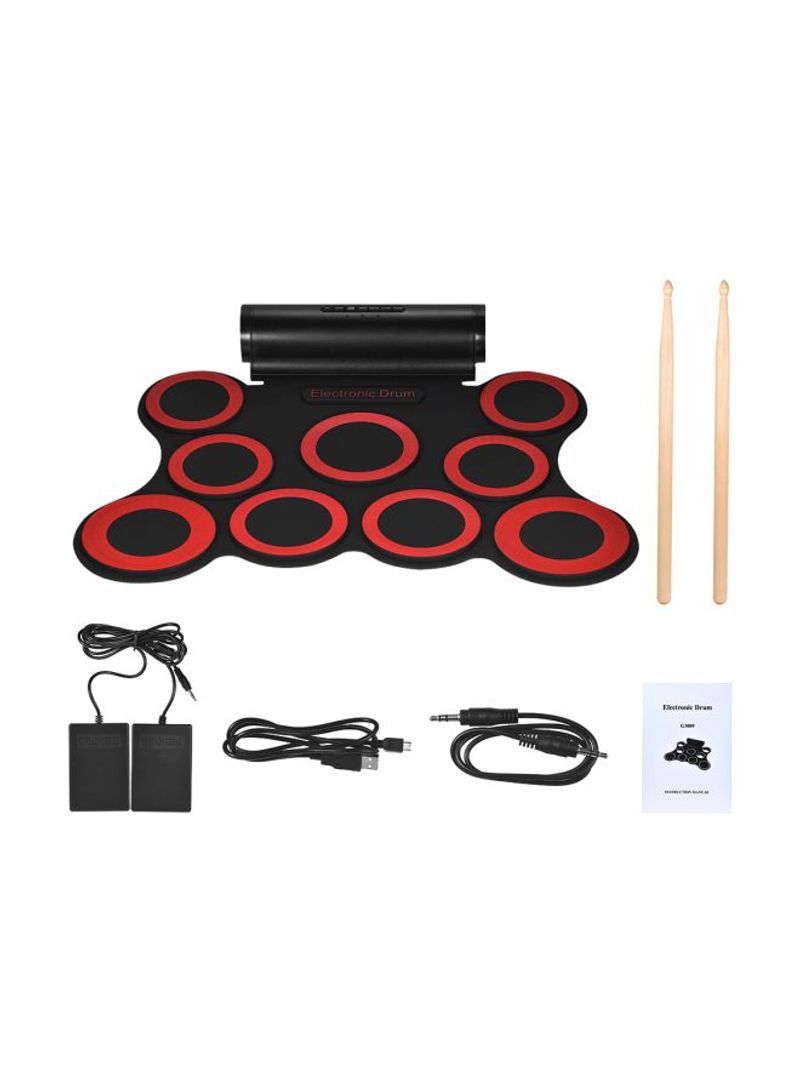 Portable Electronic Drum With 9 Silicon Drum Pads