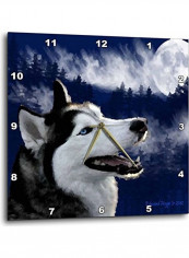 Alaskan Husky Printed Analog Wall Clock Multicolour 10x10x0.1inch