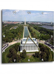 DPP 55351 1 Aerial View Of The Lincoln Memorial Wall Clock Multicolour 10x10inch