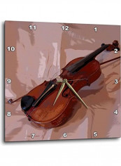 Violin Printed Analog Wall Clock Multicolour 10x10x0.1inch
