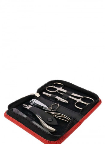 6-Piece Finger And Toe Nail Care Manicure And Pedicure Kit With Carry Case Multicolour