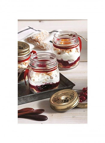 12-Piece Glass Jar Clear/Gold