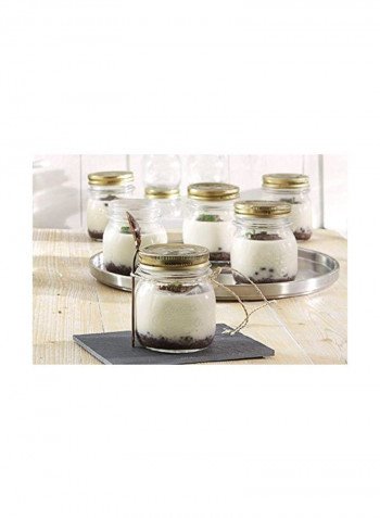 12-Piece Glass Jar Clear/Gold