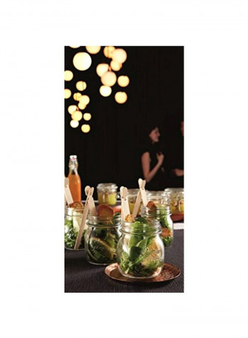 12-Piece Glass Jar Clear/Gold