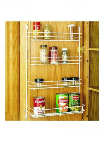 Door Mount Spice Rack White 14inch