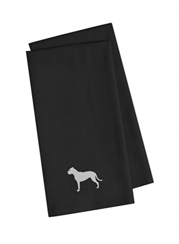 Pack Of 2 Dogo Argentino Black Embroidered Kitchen Towel Multicolour 14ounce