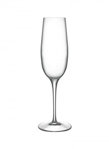 6-Piece Crystal Flute Glass Clear 8ounce