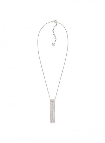 925 Sterling Silver Modern Fringe Lariat Necklace