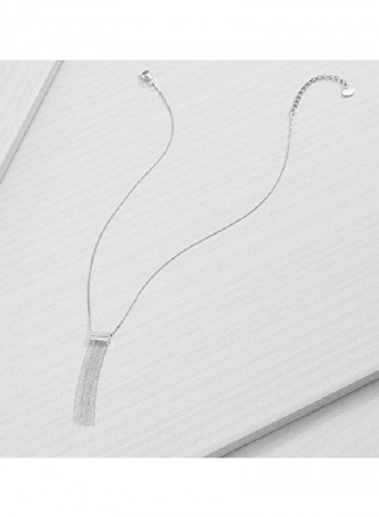 925 Sterling Silver Modern Fringe Lariat Necklace